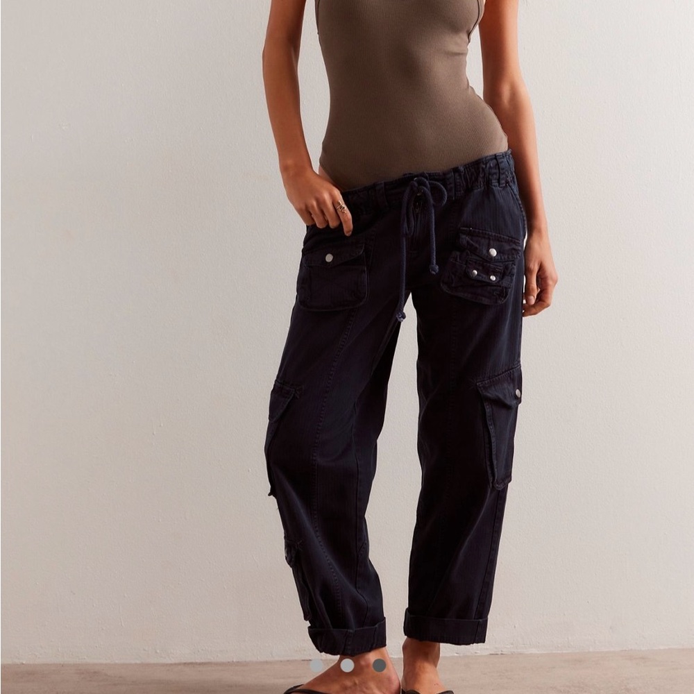 Free People Tahiti Black Cargo Pants Small NWT